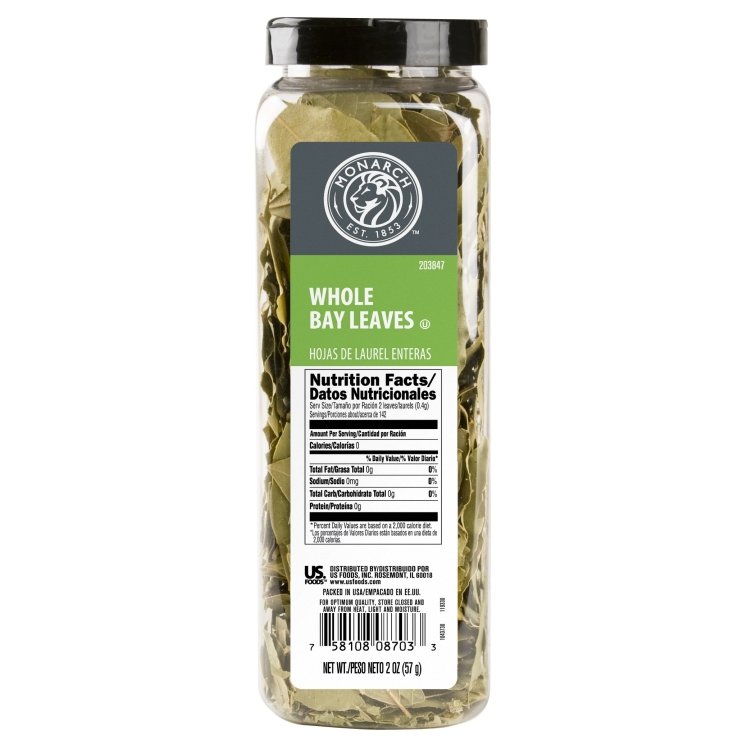 MONARCH WHOLE DRIED BAY LEAF SPICE PLASTIC