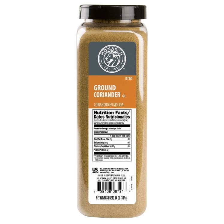 MONARCH SPICE, CORIANDER GROUND PLASTIC SHAKER