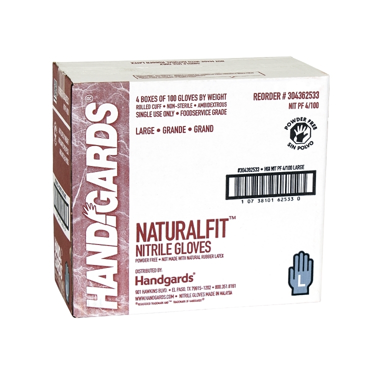 HANDGARDS NITRILE BLUE POWDER FREE LARGE GLOVES