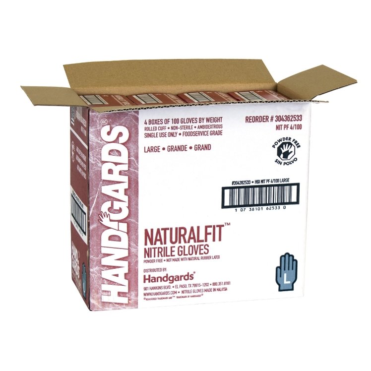 HANDGARDS NITRILE BLUE POWDER FREE LARGE GLOVES