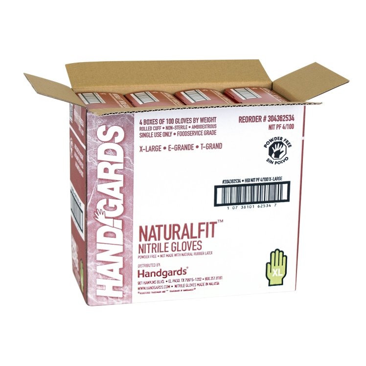 HANDGARDS NITRILE BLUE POWDER FREE EXTRA LARGE GLOVES