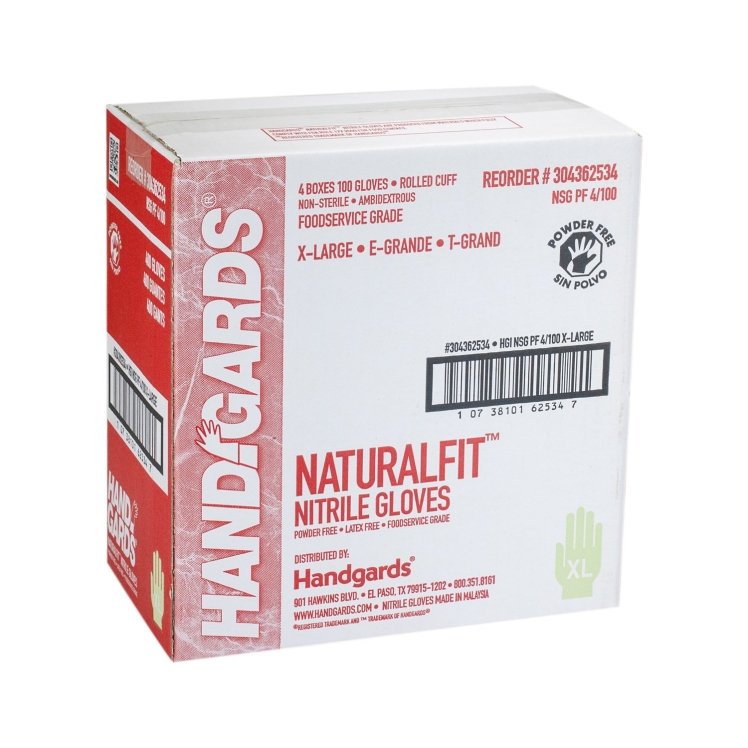 HANDGARDS NITRILE BLUE POWDER FREE EXTRA LARGE GLOVES