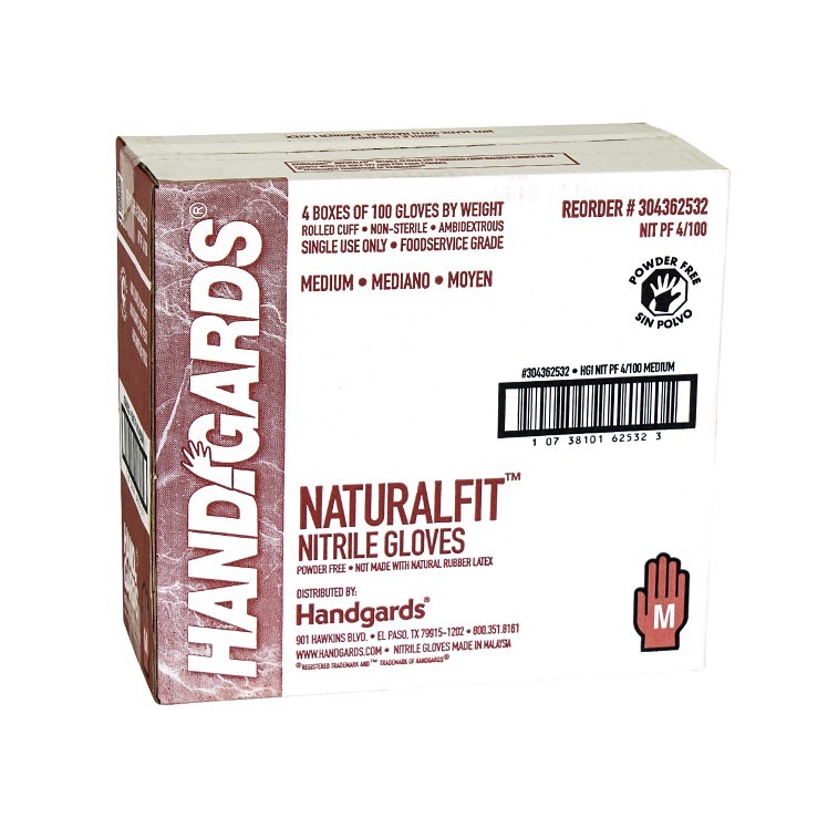 HANDGARDS NITRILE BLUE POWDER FREE MEDIUM GLOVES