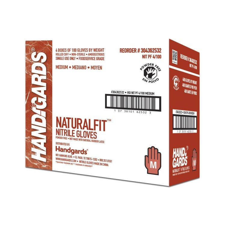 HANDGARDS NITRILE BLUE POWDER FREE MEDIUM GLOVES