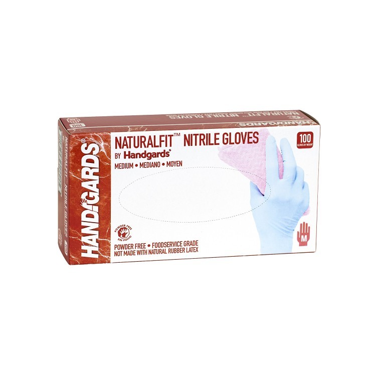 HANDGARDS NITRILE BLUE POWDER FREE MEDIUM GLOVES