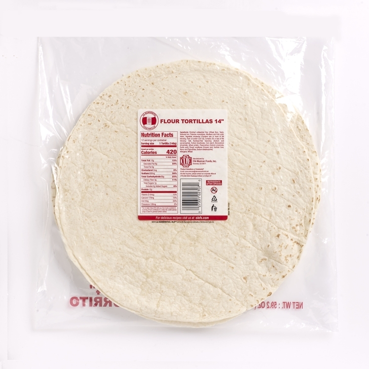 TORTILLA, FLOUR 14  PRSSD SHLF