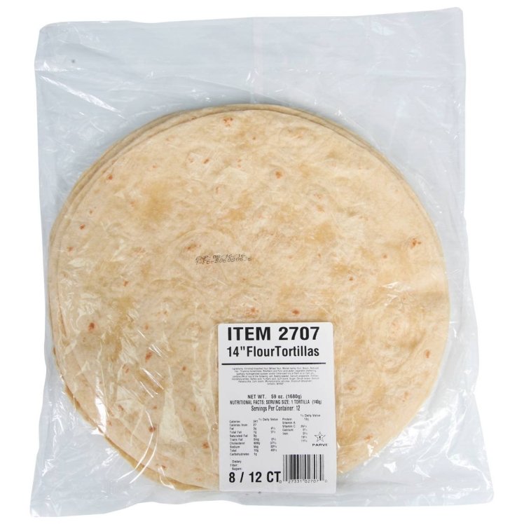 TORTILLA, FLOUR 14  PRSSD SHLF