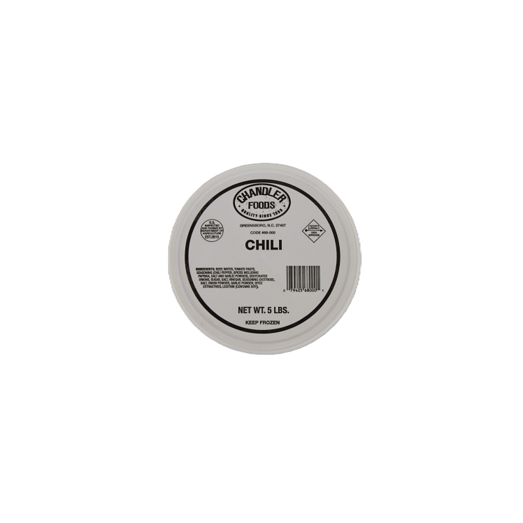 CHANDLER FOODS CHILI BEEF NO BEAN READY TO USE TUB FROZEN