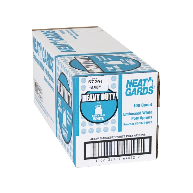 NEATGARDS HEAVY DUTY POLY 28 X 46 IN EMBOSSED WHITE APRON