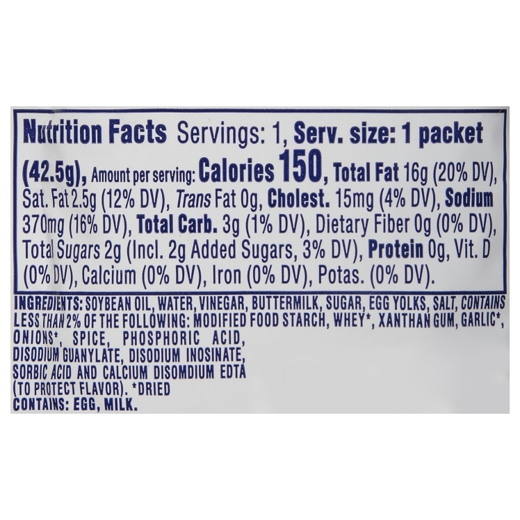KRAFT RANCH DRESSING PACKETS