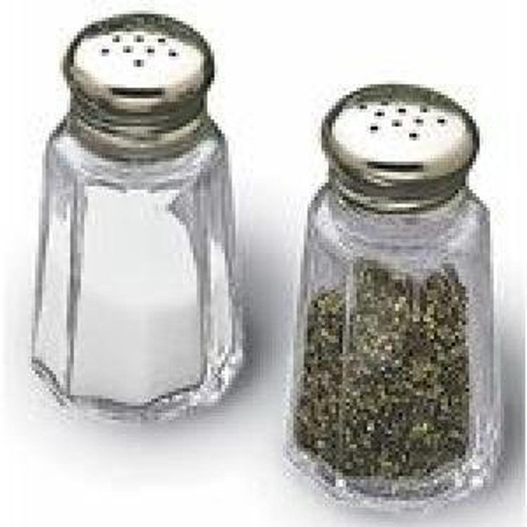 Tablecraft Salt and Pepper Shaker 2oz Glass Clear Paneled