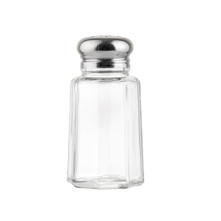 TABLECRAFT GLASS SHAKER SALT & PEPPER 1 OUNCE CLEAR PANELED