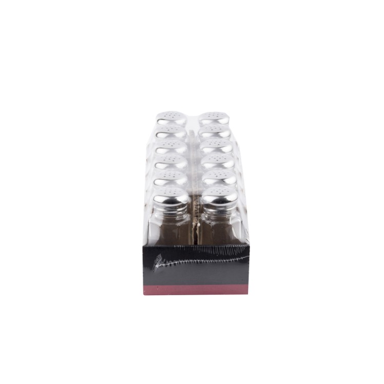 TABLECRAFT GLASS SHAKER SALT & PEPPER 1 OUNCE CLEAR PANELED