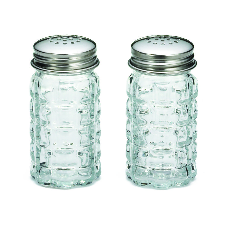TABLECRAFT GLASS SHAKER SALT & PEPPER 1.5 OUNCE CLEAR