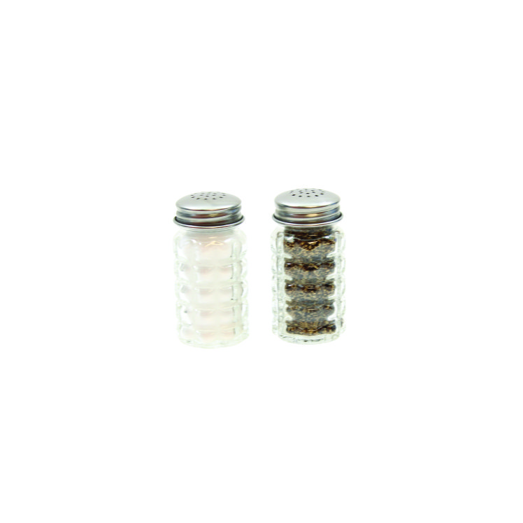 TABLECRAFT GLASS SHAKER SALT & PEPPER 1.5 OUNCE CLEAR