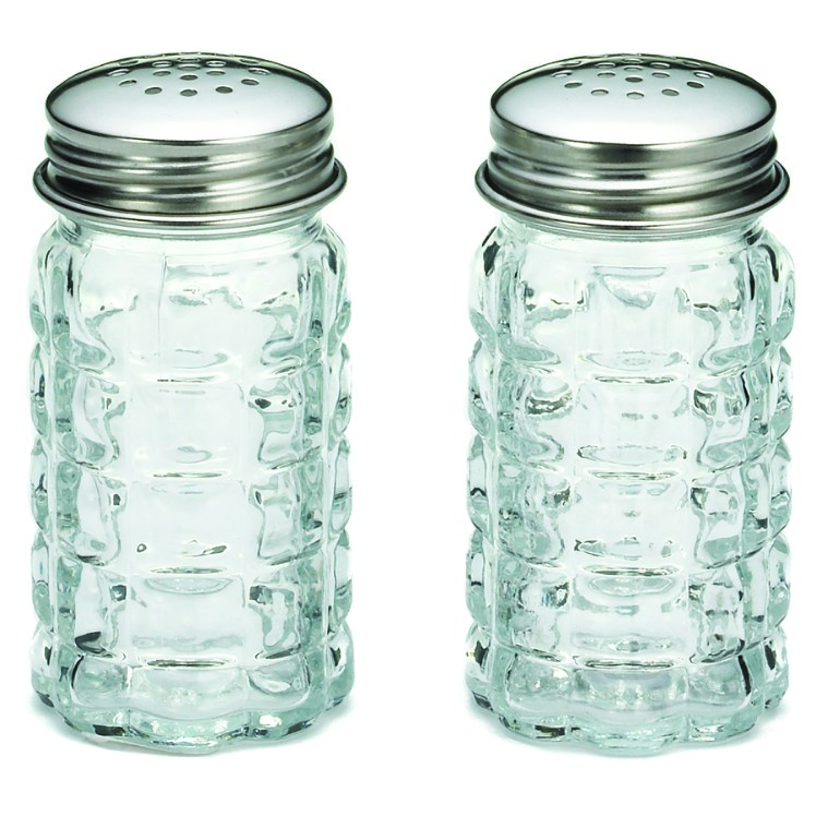TABLECRAFT GLASS SHAKER SALT & PEPPER 1.5 OUNCE CLEAR