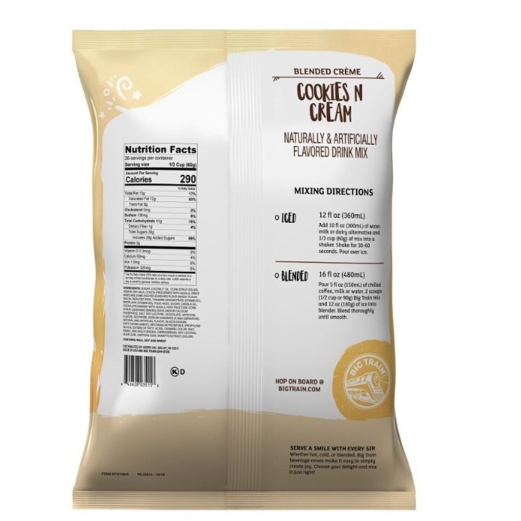 BIG TRAIN SMOOTHIE MIX COOKIES AND CREAM