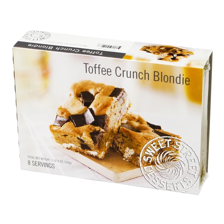 SWEET STREET TOFFEE CRUNCH BLONDIE BAR  1/4 SHEET 8 SLICES