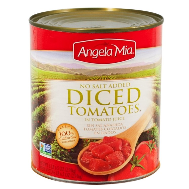 ANGELA MIA NO SALT ADDED DICED TOMATOES
