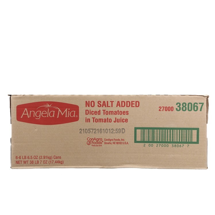 ANGELA MIA NO SALT ADDED DICED TOMATOES