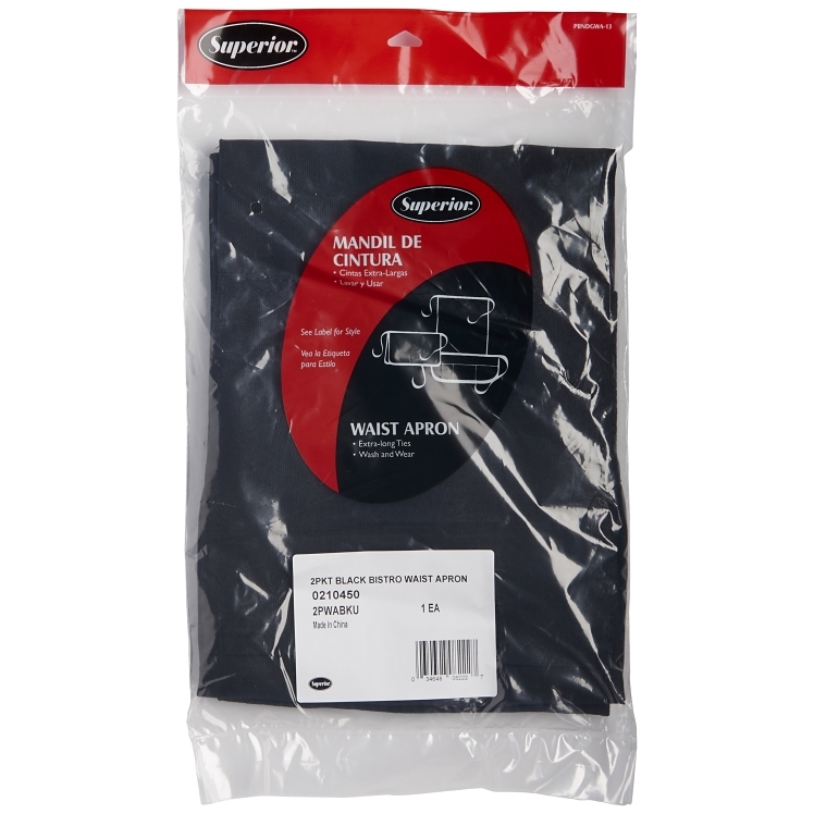 SUPERIOR / CES APRON BISTRO BLACK 2 PACKET