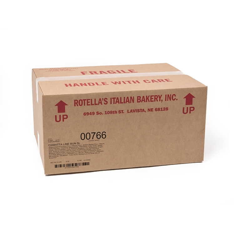 ROTELLA'S ITALIAN BAKERY SQUARE SLICED WHITE CIBATTA ROLL 4.5 INCHES