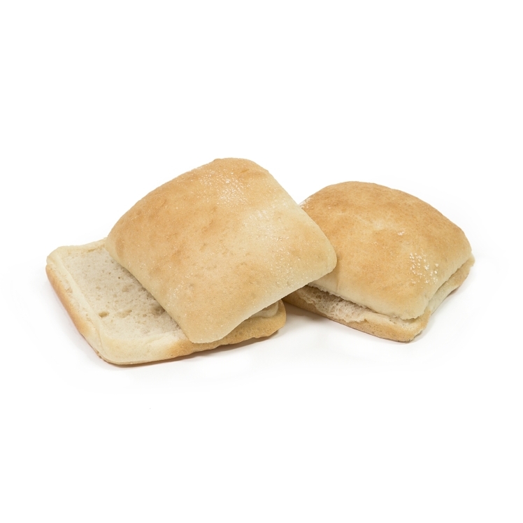 ROTELLA'S ITALIAN BAKERY SQUARE SLICED WHITE CIBATTA ROLL 4.5 INCHES