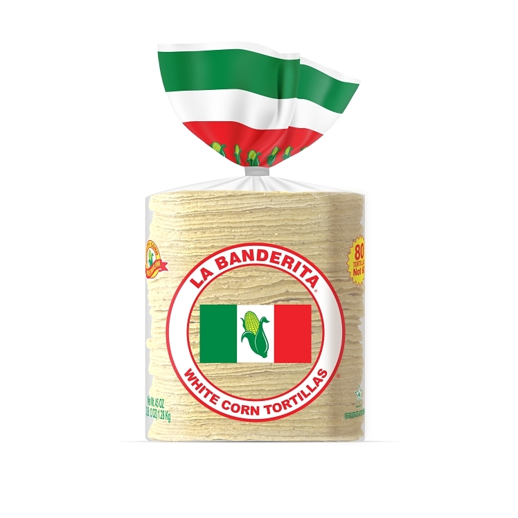 LA BANDERITA WHITE CORN TORTILLA 4.5 INCH