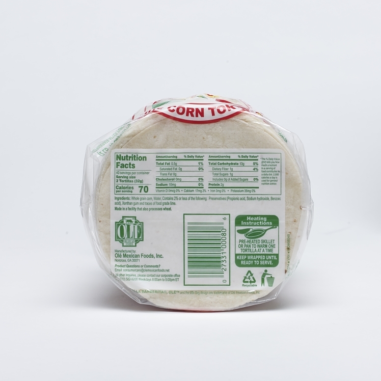 LA BANDERITA WHITE CORN TORTILLA 4.5 INCH