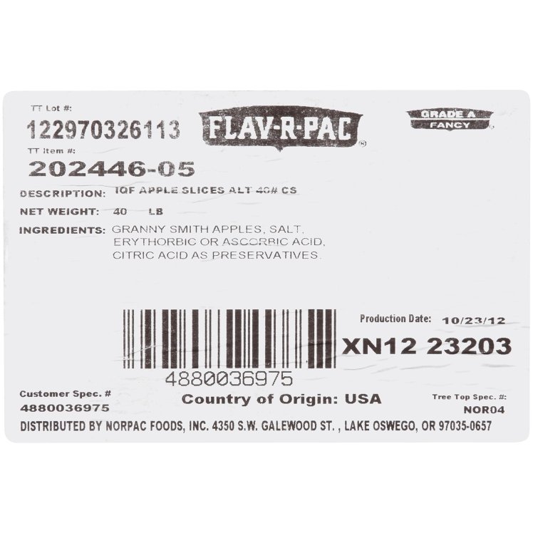 FLAV-R-PAC GRANNY SMITH APPLE SLICES FROZEN