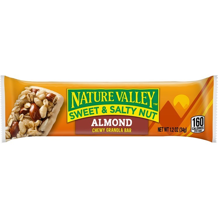 NATURE VALLEY GRANOLA BAR WITH ALMOND SWEET AND SALTY SNACK