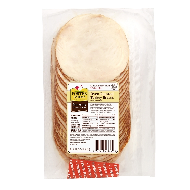FOSTER FARMS SLICED TURKEY BREAST