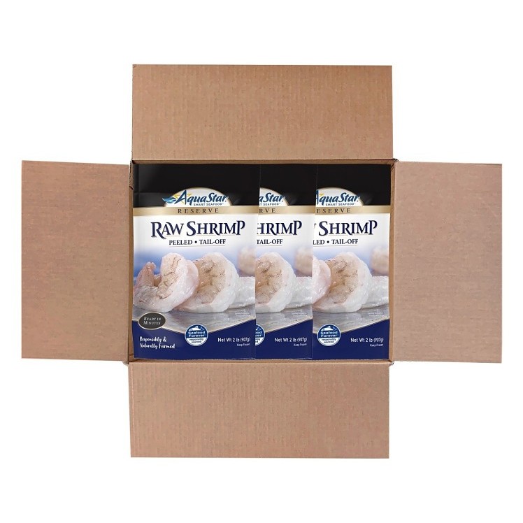 AQUA STAR RAW WHITE SHRIMP 41-50 PEELED & DEVEINED TAIL-OFF