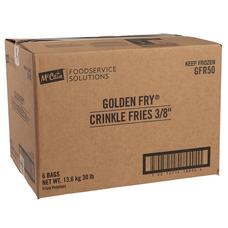 GOLDEN FRY 3/8 CRINKLE CUT FRENCH FRIES FROZEN 6/5LB