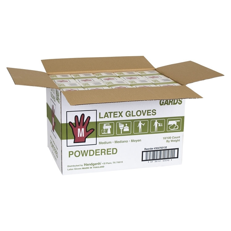 VALU GARDS MEDIUM POWDERED LATEX GLOVES