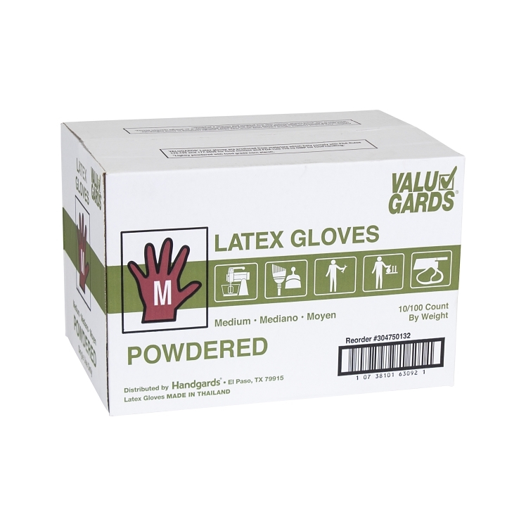 VALU GARDS MEDIUM POWDERED LATEX GLOVES