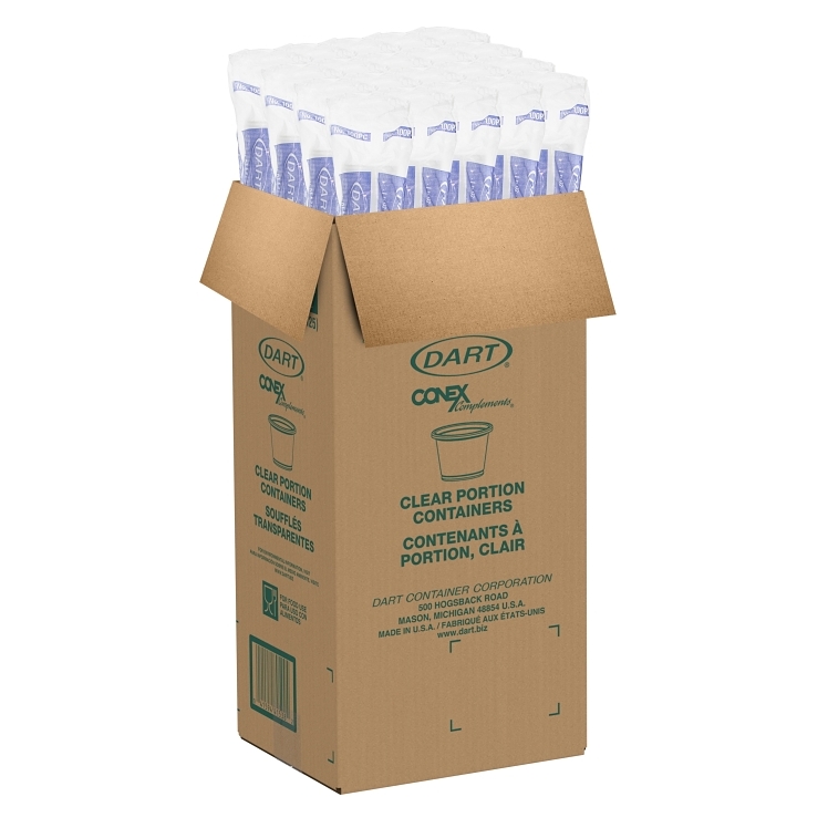 DART PORTION CUP PLASTIC CLEAR LID FOR 0.5 - 1 OZ