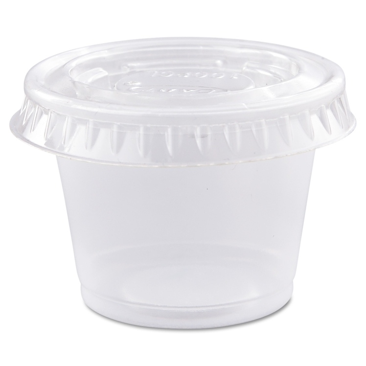 DART PORTION CUP PLASTIC CLEAR LID FOR 0.5 - 1 OZ