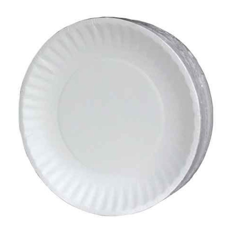 MONOGRAM 6 WHITE LIGHTWEIGHT PAPER PLATE