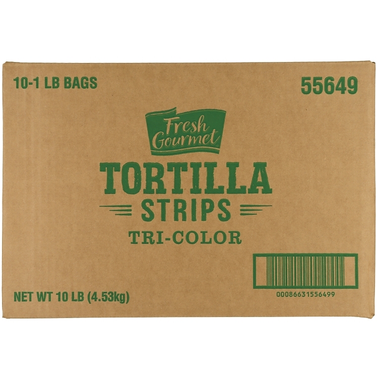 FRESH GOURMET TORTILLA STRIPS TRI COLOR