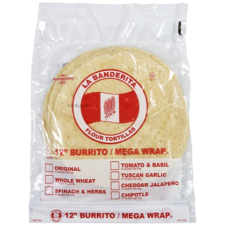 LA BANDERITA GARLIC PESTO FLOUR TORTILLA 12 INCH