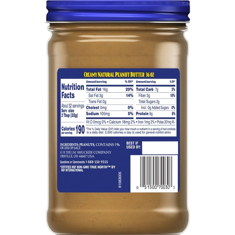 ADAMS PEANUT BUTTER 100% NATURAL CREAMY