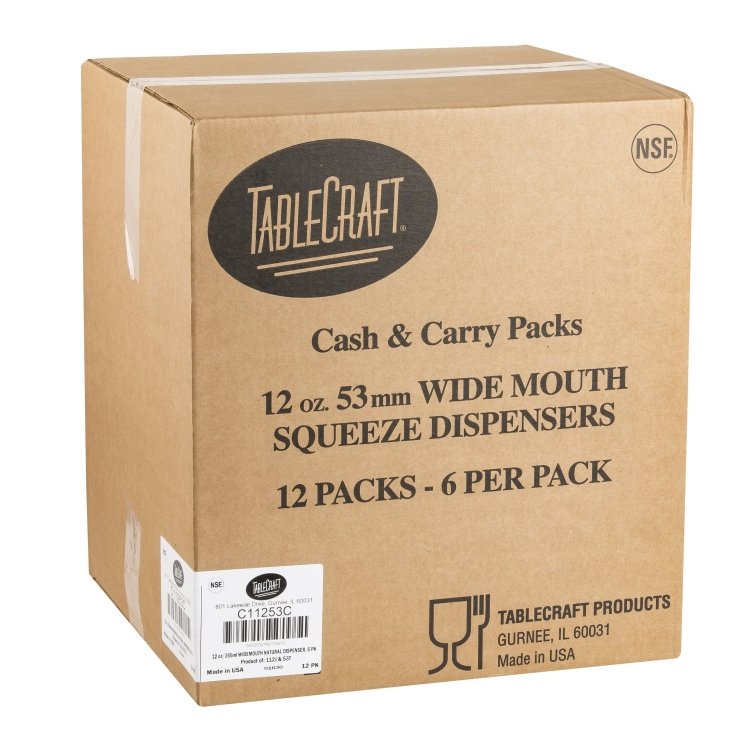 TABLECRAFT DISPENSER, SQUEEZE BOTTLE 12 OUNCE POLYETHYLENE