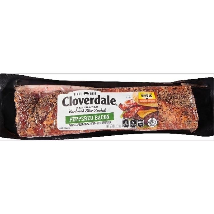 Cloverdale Peppered Sliced Bacon 12-16 CT