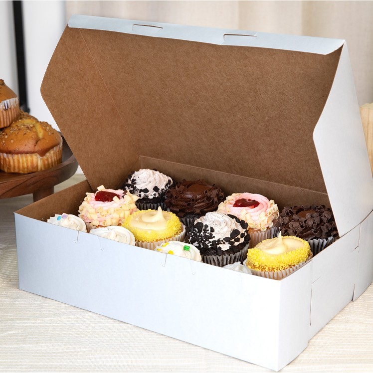 SOUTHERN CHAMPION 1/4 SHEET 14 X 10 X 4 INCH WHITE CAKE BOX