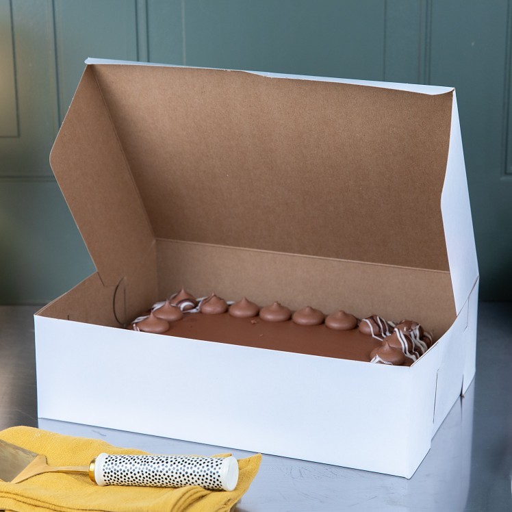 SOUTHERN CHAMPION 1/4 SHEET 14 X 10 X 4 INCH WHITE CAKE BOX