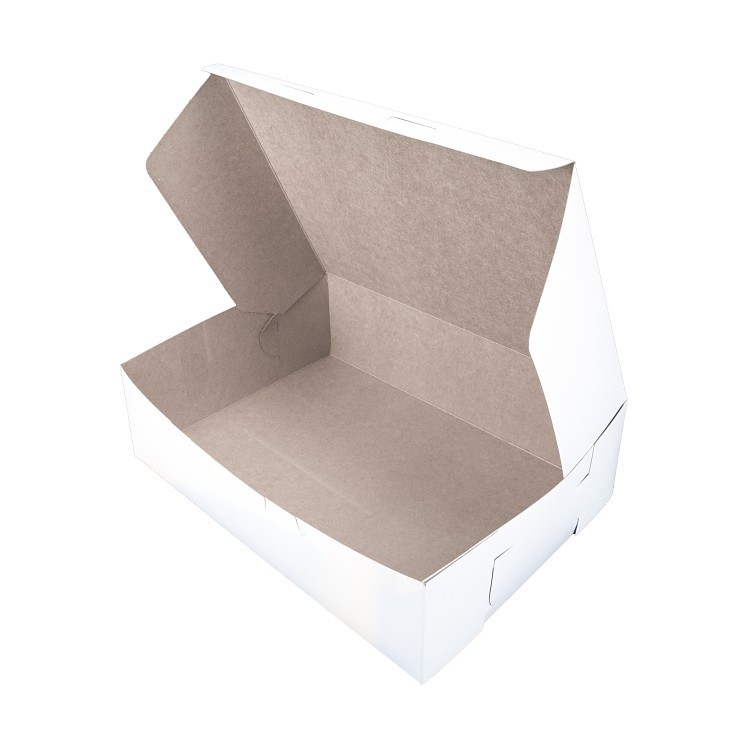 SOUTHERN CHAMPION 1/4 SHEET 14 X 10 X 4 INCH WHITE CAKE BOX