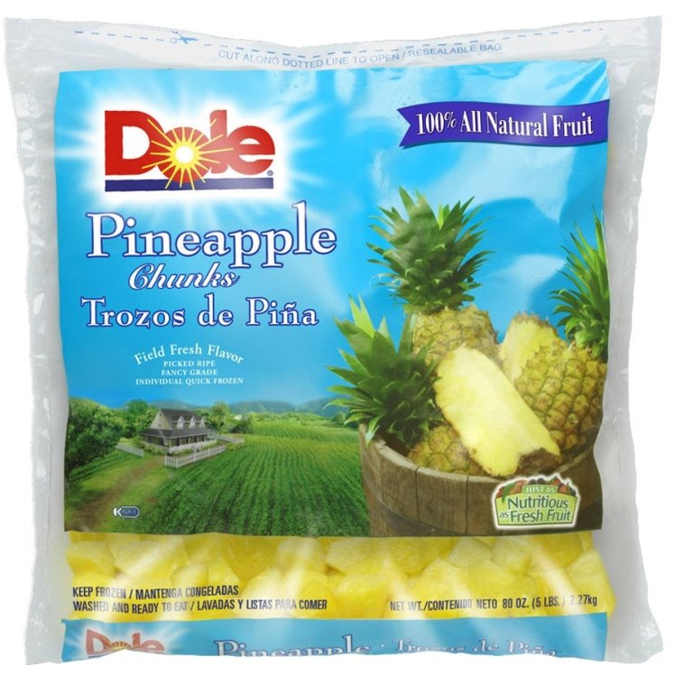 Dole Packaged Frozen Pineapple Chunks
