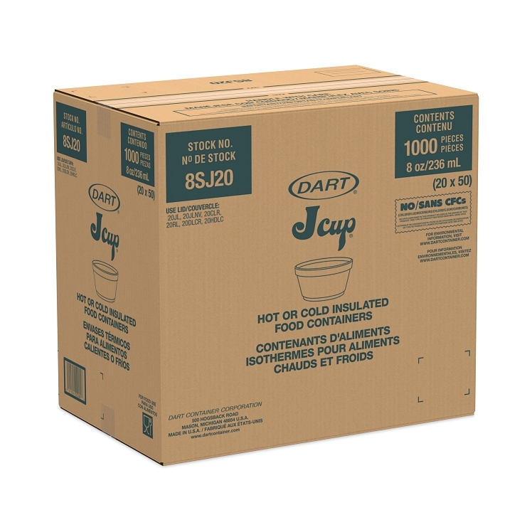 DART SQUAT FOAM FOOD CONTAINER 8 OZ