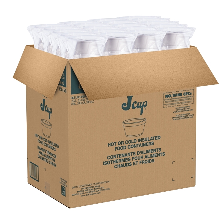 DART SQUAT FOAM FOOD CONTAINER 8 OZ